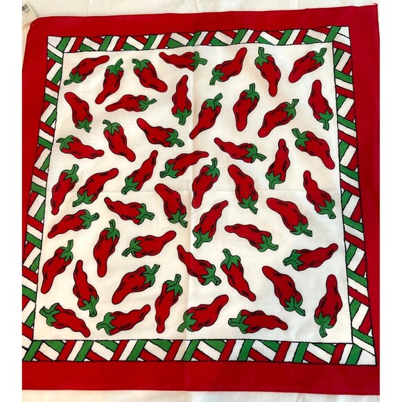 Red Hot Chili Jalapeno Pepper Cowboy Bandana Scarf Handkerchief Western NWT VTG - Picture 7 of 7